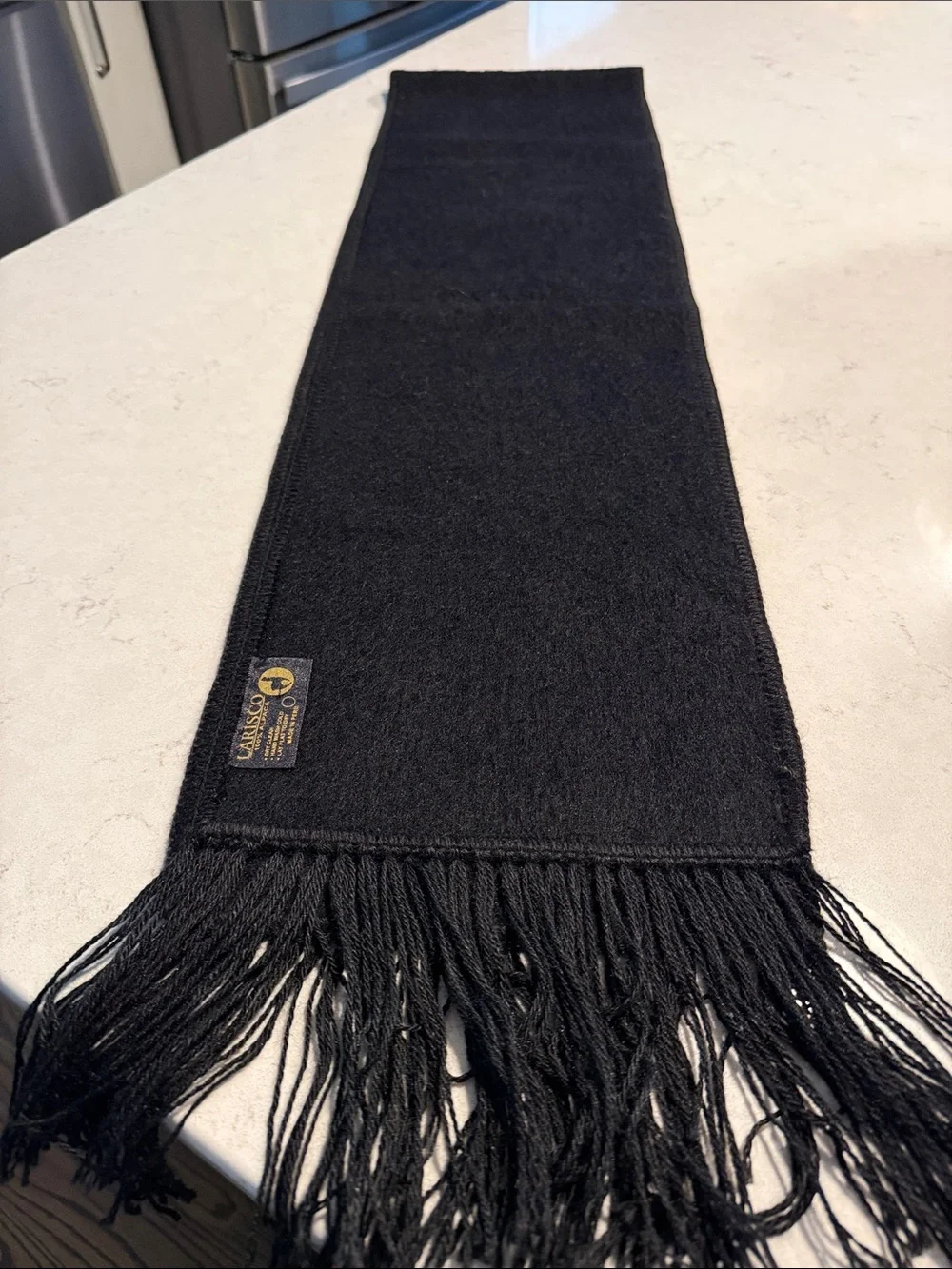 Larisco NWOT 100% alpaca Black unisex scarf Made in Peru